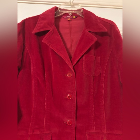 SO Raspberry Corduroy Button-Front Blazer - Picture 10 of 12